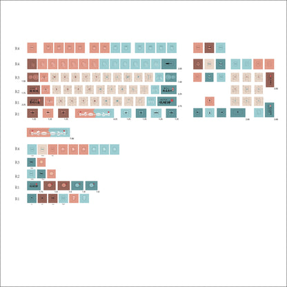 YMDK Yearning Theme Keycaps Full Set 129 Keys Cherry Profile PBT Dye Sub Keycap for MX Mechanical Keyboard