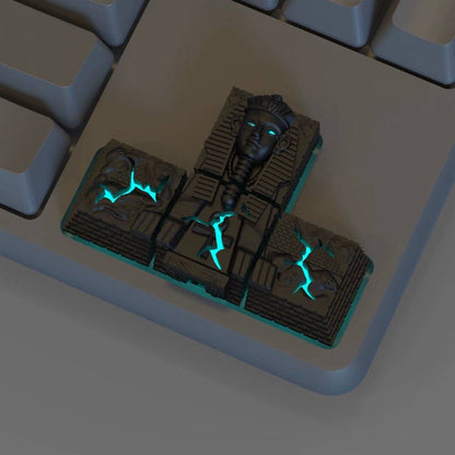 YMDK Egyptian Pharaoh Arrow Key Light Transmission Personality Keycap Resin for MX Switches Mechanical Keyboard