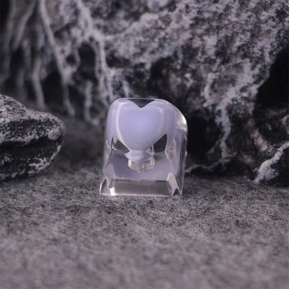 YMDK Love Translucent Personality keycaps Cute Novel Handmade Resin Keycaps for MX Mechanical Keyboard