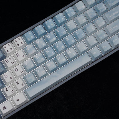 YMDK Snow Girl Clear Sky Theme Keycap Full Set 130 Keys Japanese PBT Cherry Profile Dye Sub Keycap for MX Mechanical Keyboard