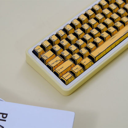 YMDK Yellow Comic Keycaps Full Set 151 Keys Creative Cartoon Style Custom Cherry Profile PBT Dye Sub Keycap for MX Mechanical keyboard