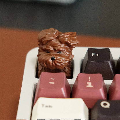 YMDK Wind-blown Puppy Personality Keycaps Interesting Cute Creative Keycap 3D Print Resin Key Caps for MX Mechanical Keyboard