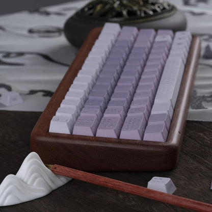 YMDK Wisteria Bookstore Theme Keycaps Full Set 137 Keys Sidelit Cherry Profile PBT Dye Sub Keycap for MX Mechanical Keyboard