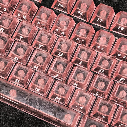 YMDK Carbon Fiber Texture 119 Key Side Printed Shine Through Keycaps for 61/64/68/84/87/96/108-Key MX Mechanical Keyboards