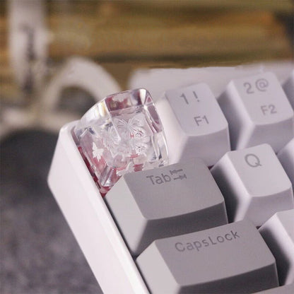 YMDK Butterfly Personalized Keycap SA Profile Resin Light Transmitting for MX Switches Mechanical Keyboard