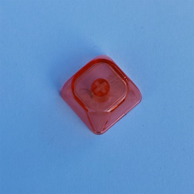 YMDK Gradient Series 1u MOA Profile Keycaps 1 pcs Blank Clear Shine-Through PC for MX Mechanical Keyboard - Red/Pink/Blue/Purple