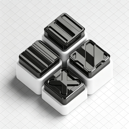 YMDK Metal Custom Keycap, Black‑White Gloss & Matte Finish, Nuclear Cube Artisan Keycap for Custom Mechanical Keyboard