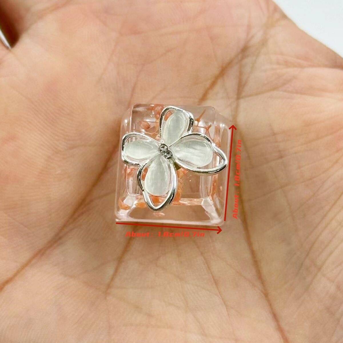 YMDK Butterfly Personality Keycaps Butterfly Rotatable Unzip Flowers Transparent Resin Keycaps for Mechanical Keyboard