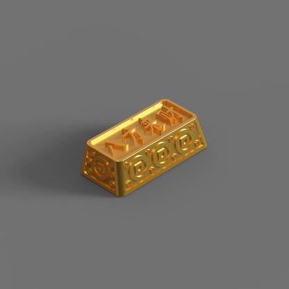 YMDK 1pcs Esc 1u Enter 2.25u Backspace 2u Gold Fortune Themed Personalized Electroplated Zinc Alloy Keycap for MX Mechanical Keyboard
