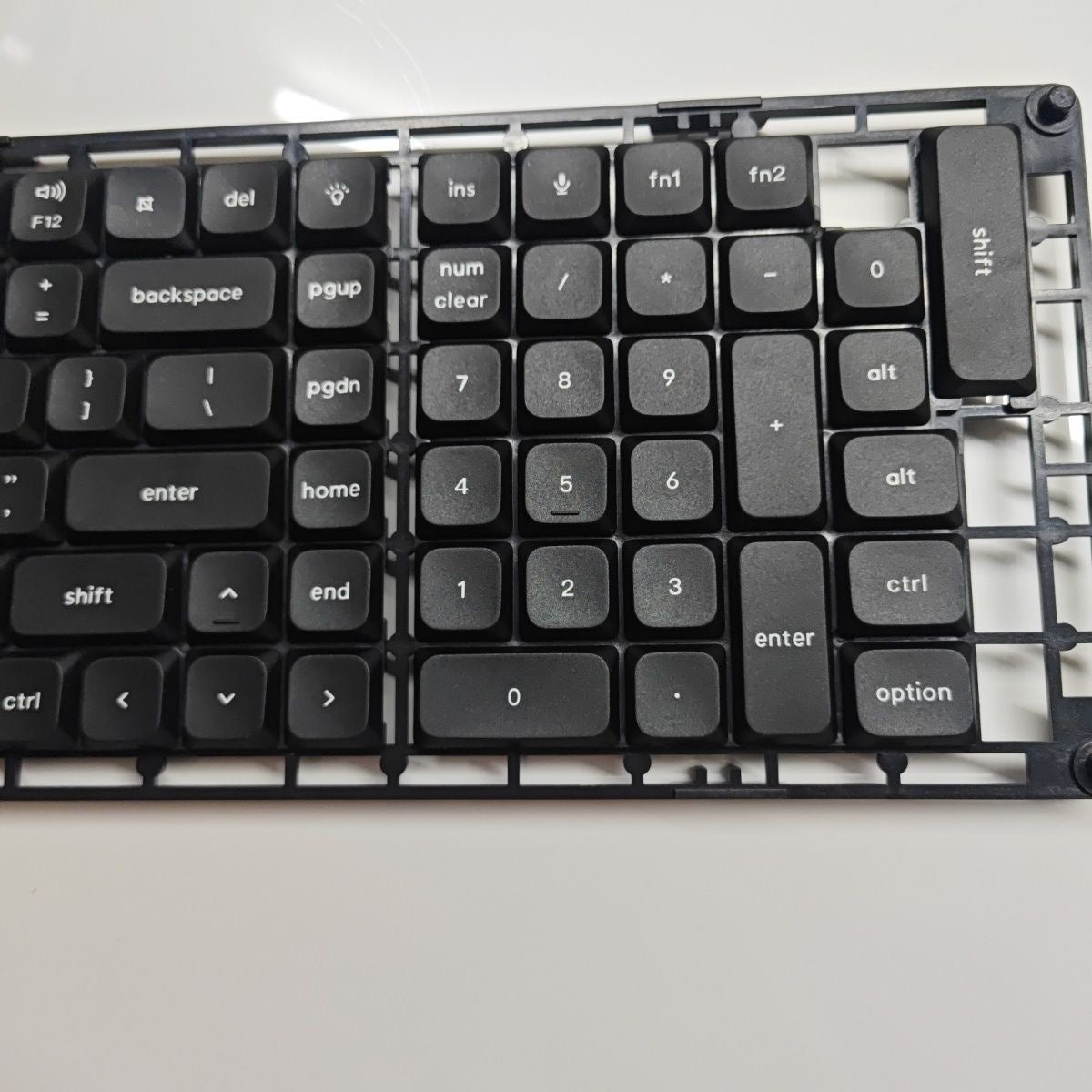Black PBT Low Profile Keycaps, Key Caps Low Profile Cross Stem Compatible with Keychron K1 K3 Low Profile Mechanical Keyboard