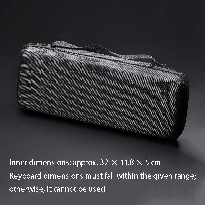 YMDK Black Oxford Hard‑Shell Keyboard Case, Shock‑Absorbent Waterproof Mechanical Keyboard Storage Bag for Mechanical Keyboard