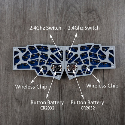 YMDK 2.4Ghz Wireless Split Keyboard Corne V4 46 Keys Ergonomic Hotswappable 40% Layout 3D PLA Vial All Key Programmable Mini Independent Gaming Keyboard Kit