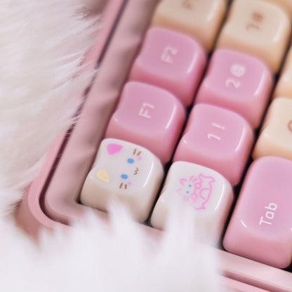 YMDK 148 Keys Ragdoll Cat Top Print MAO Profile PC Material Custom Keycaps for 65/75/87/98/100/104 MX Mechanical keyboard