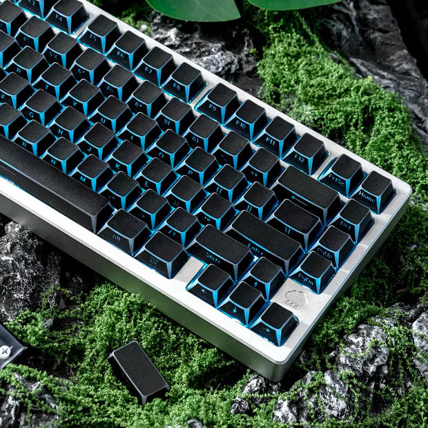 YMDK 142 Keys Light Frame White Character Border PBT Double Shot Backlit Shine Through Cherry Profile for 61/68/84/87/98/104/108 Layout MX Mechanical Keyboard