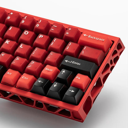 YMDK 164 Keys Red Wine Theme Shine ThroughCherry Profile Double Shot PBT+PC Keycap UV Print for MX 61/64/68/84/87/100/104/108 MX Mechanical Keyboard