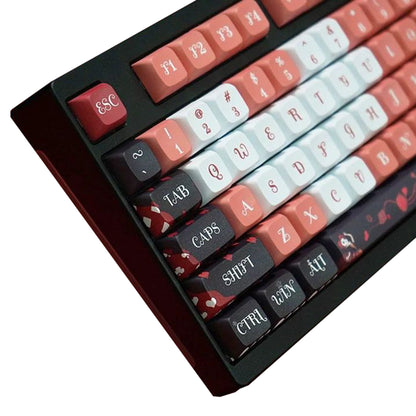 YMDK Alice Theme Keycaps Full Set 132 Keys PBT Dye Sub XDA Profile Keycap for MX Mechanical Keyboard