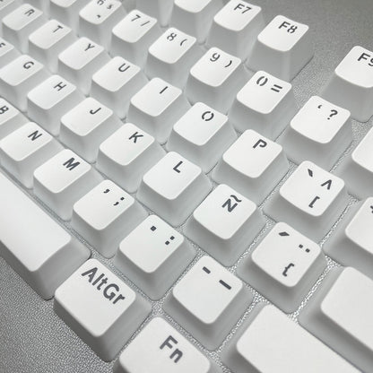 YMDK Minimalist Solid Color Backlit Spain Full Set 132 Key Double Shot OEM Profile for 68/75/87/98/104/108 MX Mechanical Keyboard