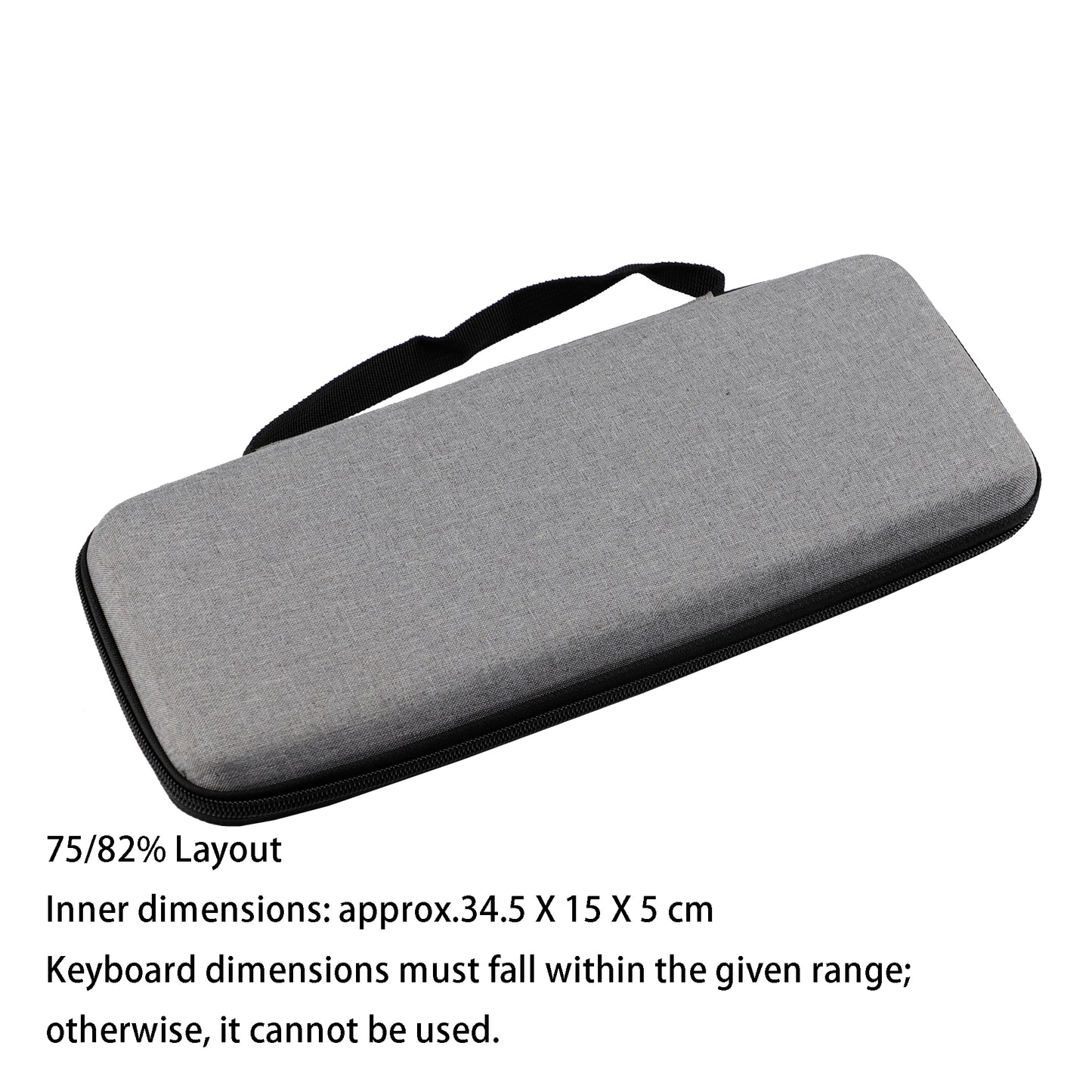 YMDK Gray Hard EVA Keyboard Storage Case, Shock Absorption Waterproof Protective Bag for Magnetic Switch Mechanical Keyboard