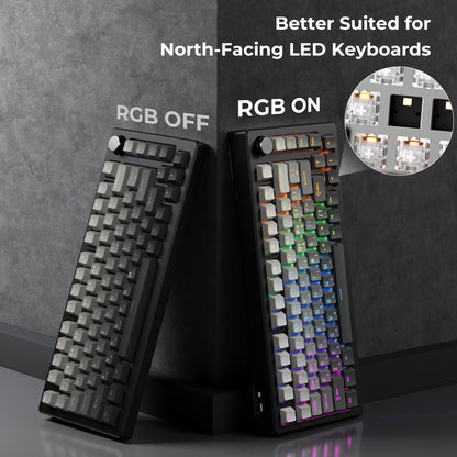 YMDK Korean 132-key Keycaps Backlit Ink Shadow Style Design, Cherry Profile PBT Double Shot for 68/75/87/98/104/108 Mechanical Keyboards