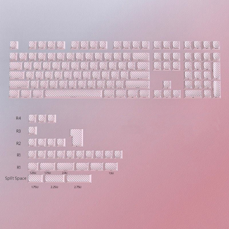 YMDK Demon Wave Blue, White, Pink, Purple Keycaps OEM Side-Printed 136 Key PC Shine Through for 61/64/68/84/87/96/108 Mechanical Keyboards