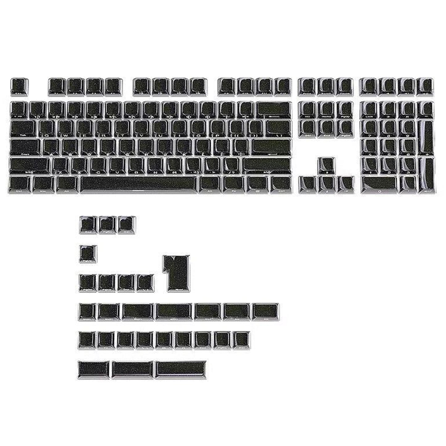YMDK 136 Keys Jelly Black Double-shot PC Material OEM Profile Top Side Print Keycaps for 61/68/84/104/108 MX Mechanical Keyboard