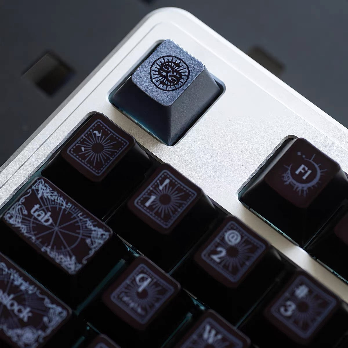 YMDK Spirit Snake Metallic Paint Keycaps, Cherry Profile Dye-Sub PBT+PC Keycap Set for 61/84/87/104/108 MX Mechanical Keyboards