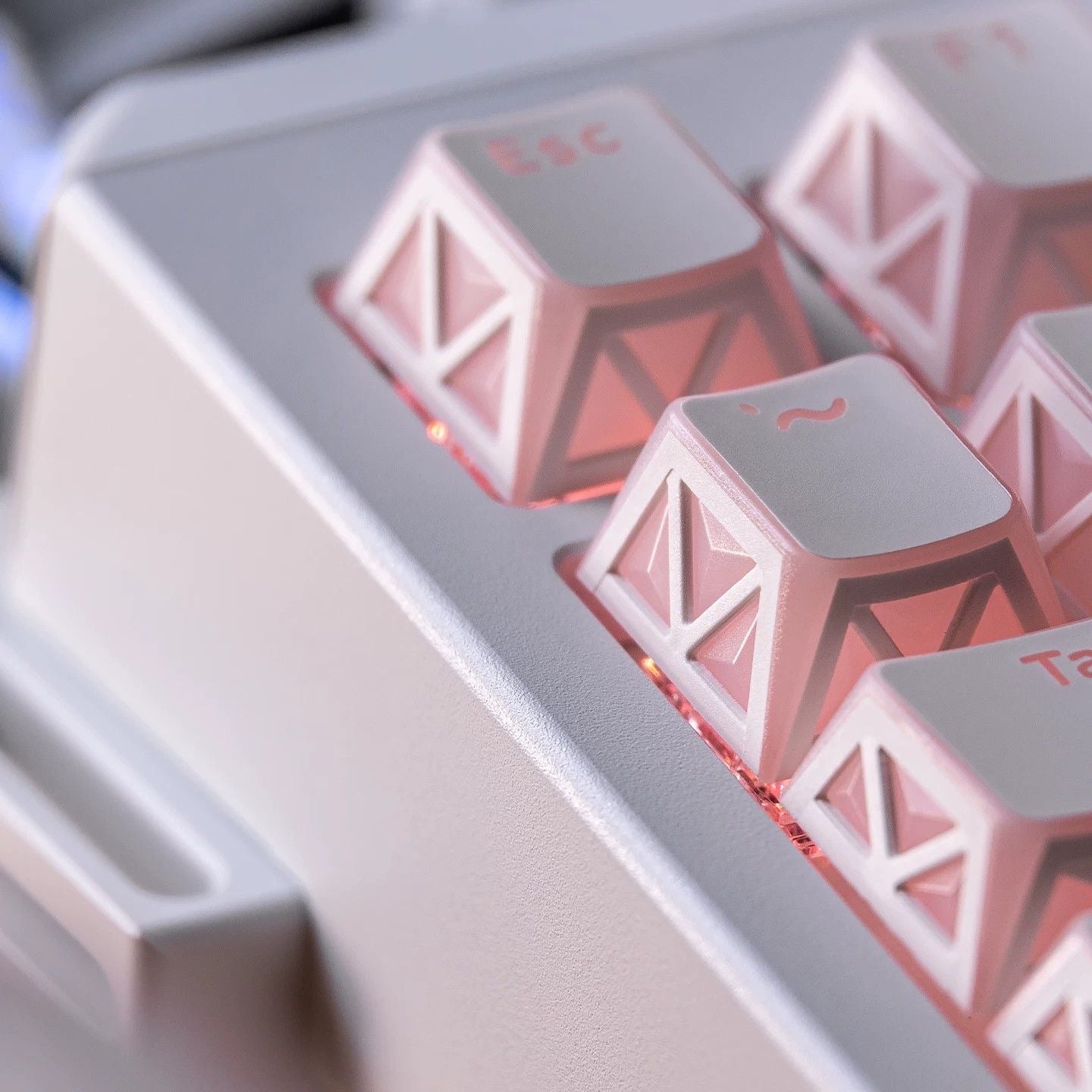 YMDK 130 Keys Imperial Light Theme White Backlit Shine Through Cherry Profile Keycaps for 68/75/87/98/104/108 MX Mechanical Keyboards
