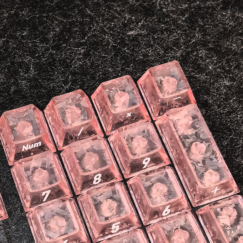 YMDK Carbon Fiber Texture 119 Key Side Printed Shine Through Keycaps for 61/64/68/84/87/96/108-Key MX Mechanical Keyboards