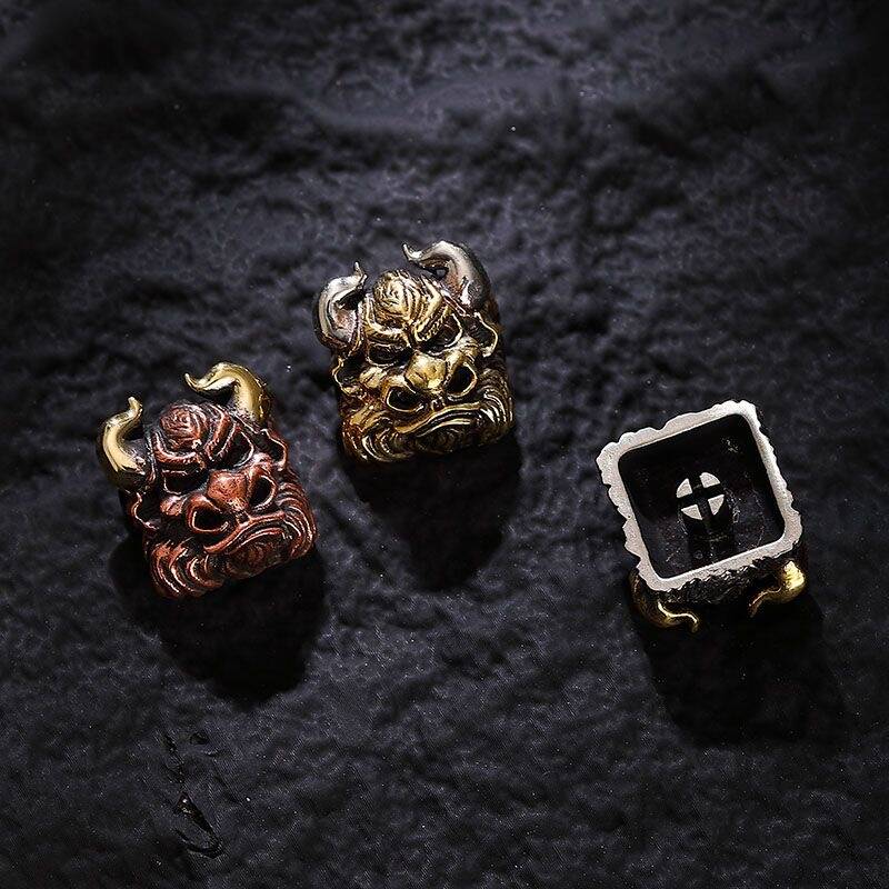 YMDK Bull Demon King Retro Personalized Keycaps Cool Interesting Creative Keycap Metal Pure Copper for MX Mechanical Keyboard