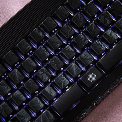 YMDK 129 Keys Sunny Feather Theme Pearlescent Cherry Profile ABS Top Print Keycaps for 61/84/87/104/108 MX Mechanical Keyboards