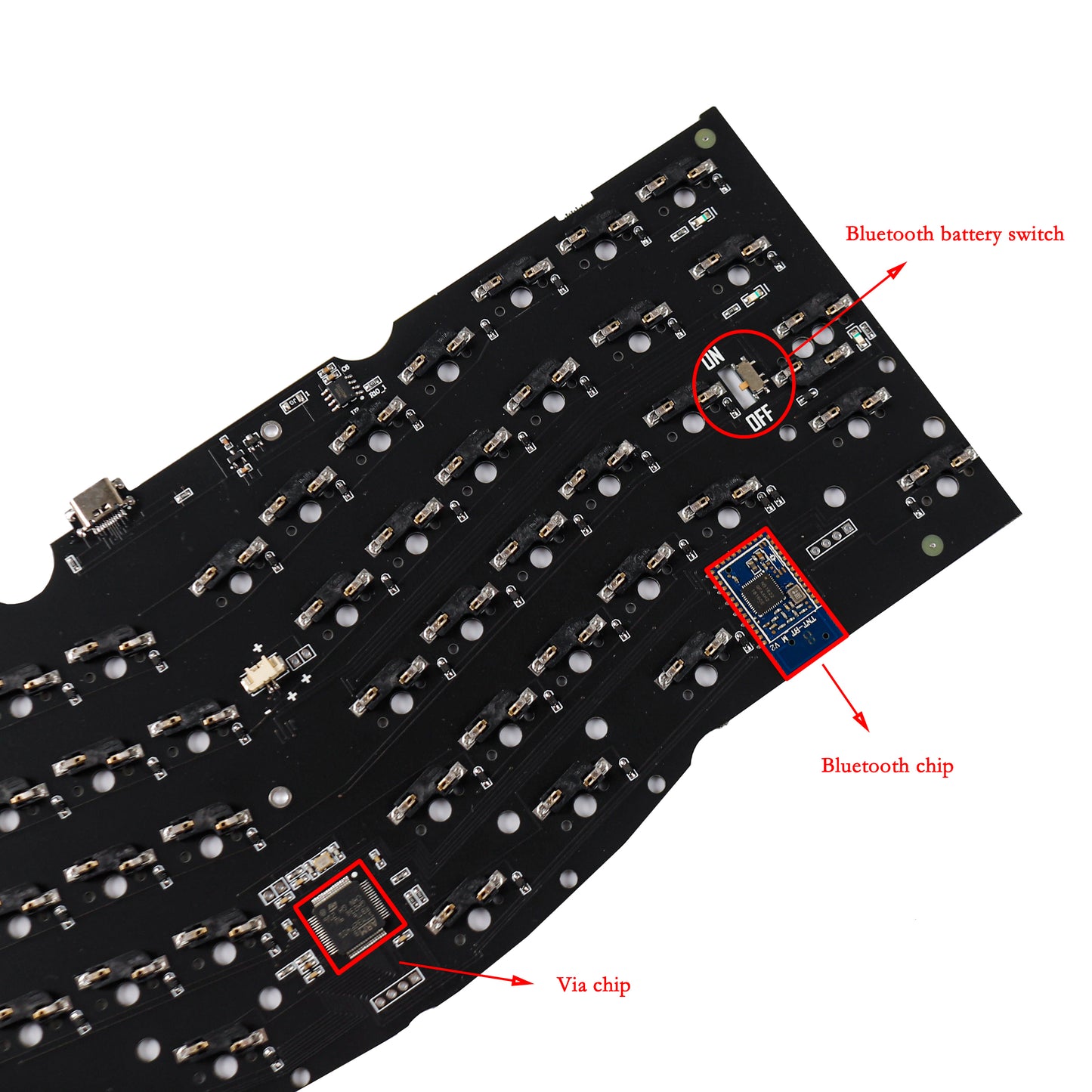 YMDK Wings Ble Bluetooth Wired Retro Hot Swappable Alice Gasket Mechanical Keyboard Kit（ VIA Type C PCB Plastic Case ）