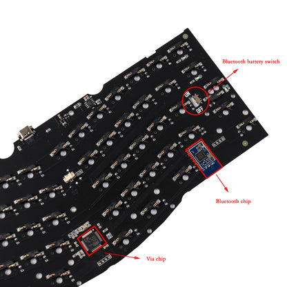 YMDK Wings Ble Bluetooth Wired Retro Hot Swappable Alice Gasket Mechanical Keyboard Kit（ VIA Type C PCB Plastic Case ）