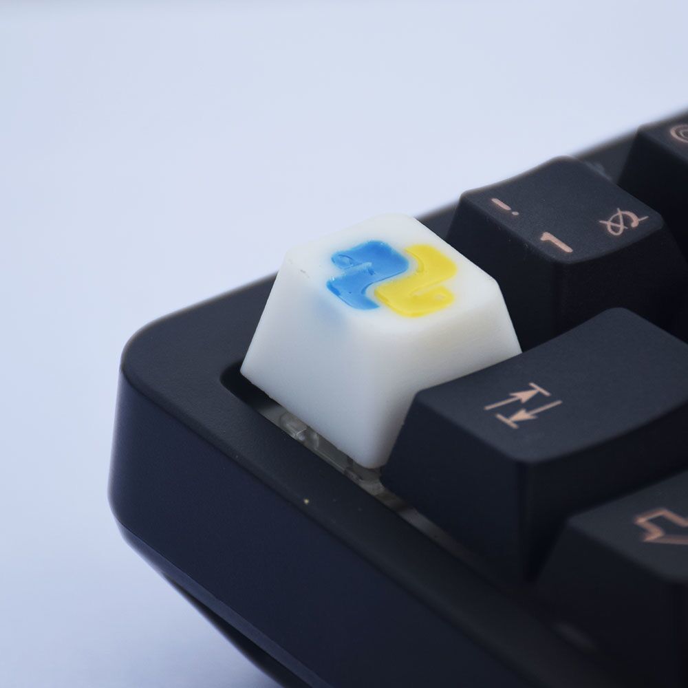 YMDK Python Icon Key Cap Personalized Keycap Resin 3D Print Hand Painted for Mechanical Keyboard