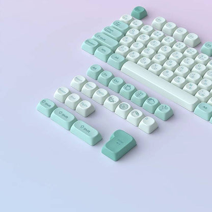 YMDK Mint Soda Theme Keycaps 125 Keys PBT MOA Profile Dye Sublimation for Mechanical Keyboard