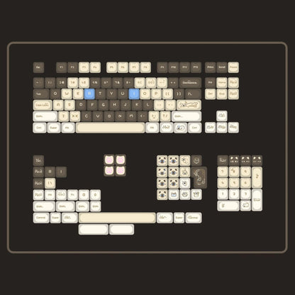 YMDK 148 Keys Ragdoll Cat Top Print MAO Profile PC Material Custom Keycaps for 65/75/87/98/100/104 MX Mechanical keyboard