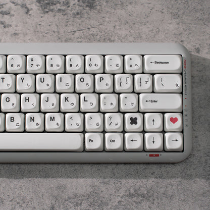 YMDK Minimalist White Keycap 129 keys MOA Profile PBT Dye Sub for MX Mechanical Keyboard 61 68 75 87 98 100 108