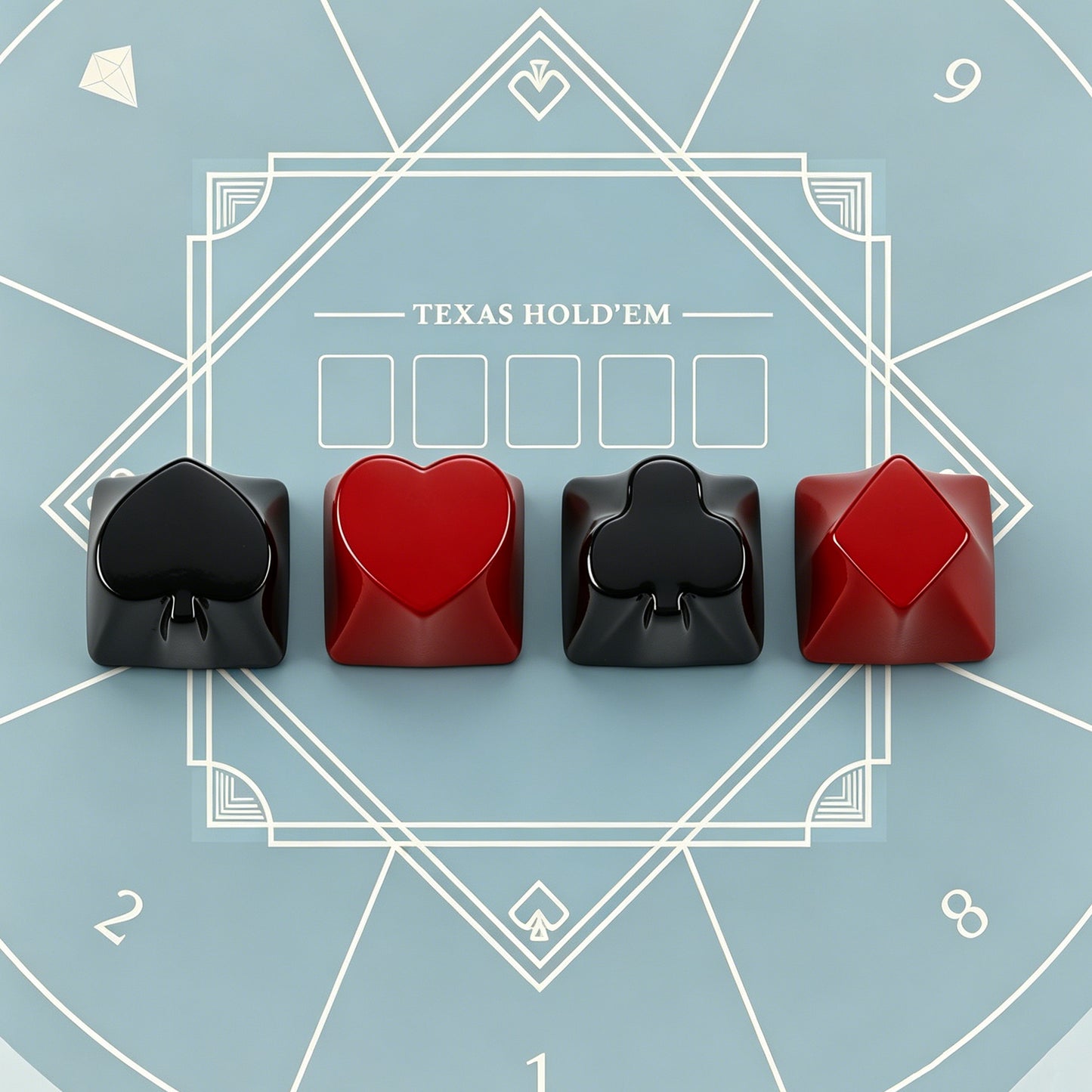 YMDK 4pcs Poker Suit Metal Keycaps, Matte Gold Electroplated Spade Heart Club Diamond Direction Arrow Key Keycaps for MX Mechanical Keyboards