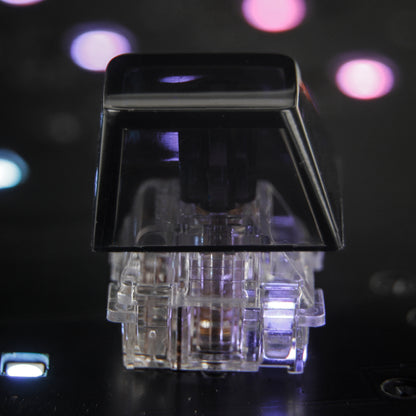 YMDK Black White Clear 1uCherry Profile Keycaps（PC Material）