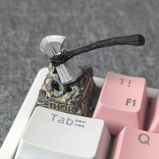 Storm Axe Personalized Keycaps Creative Magnetic Absorption Light-transmitting Resin Key Cap for Mechanical Keyboards