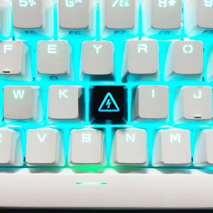 YMDK With Electricity and Up Creative Key Caps Interestingly Personalized Keycaps R4 ESC Key Translucent for Mechanical Keyboard