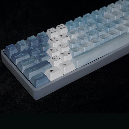 YMDK Snow Girl Clear Sky Theme Keycap Full Set 130 Keys Japanese PBT Cherry Profile Dye Sub Keycap for MX Mechanical Keyboard