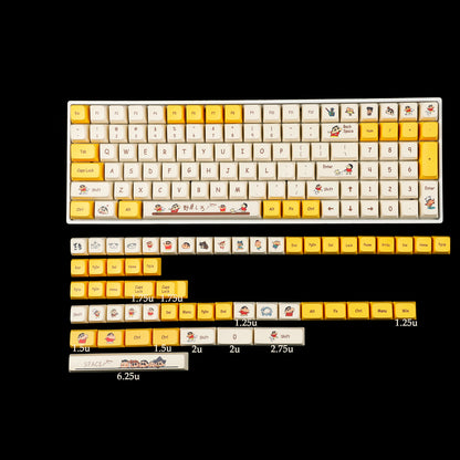 YMDK Crayon Boy Yellow MDA Profile 156 Keycaps(Dye Sub 1.55mm)