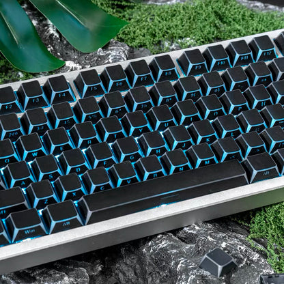 YMDK 142 Keys Light Frame White Character Border PBT Double Shot Backlit Shine Through Cherry Profile for 61/68/84/87/98/104/108 Layout MX Mechanical Keyboard