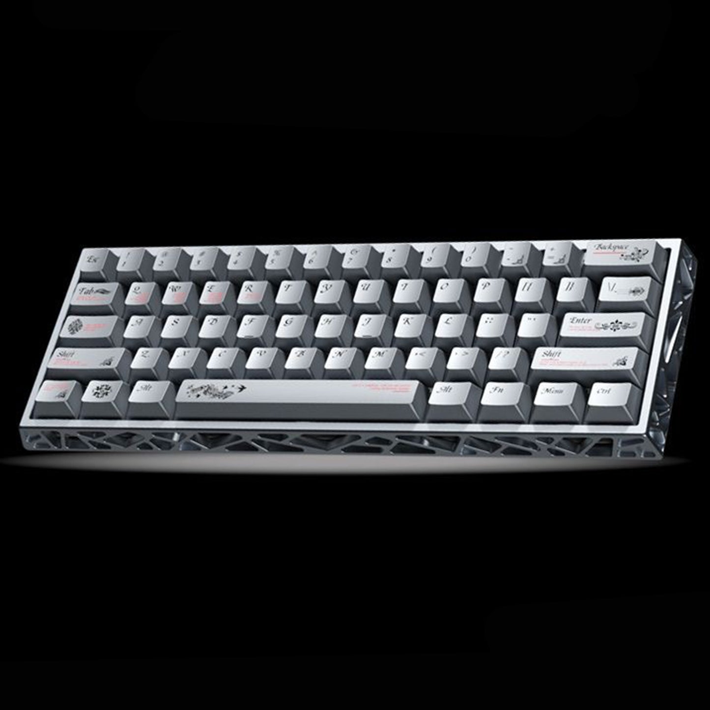 YMDK 126 keys Key of Time Theme Cherry Profile Metal Texture Keycaps Five-sided Dye Sub UV Print Keycap for 61/68/75/87/96/100/104/108 MX Mechanical Keyboard