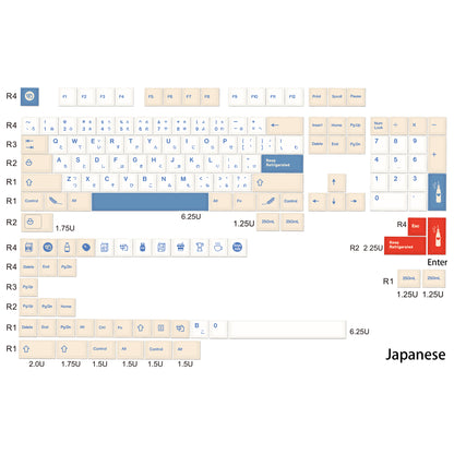 YMDK 146 Soya Milk Theme Keycaps Minimalist PBT Cherry Profile Dye Sub Keycap English Korean Japanese for MX Mechanical Keyboards