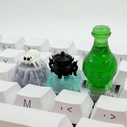 Xutian Ding Backlit Artisan Keycap, Han Li Palm Heaven Bottle 3D Custom Keycap, Creative Stereo Resin Keycap for MX Mechanical Keyboard