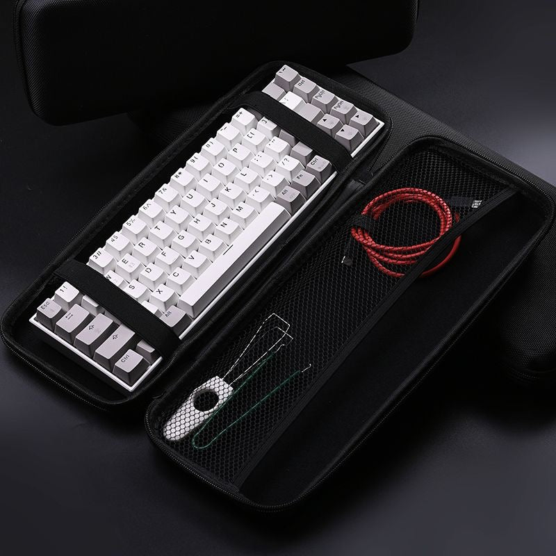 YMDK Black Oxford Hard‑Shell Keyboard Case, Shock‑Absorbent Waterproof Mechanical Keyboard Storage Bag for Mechanical Keyboard