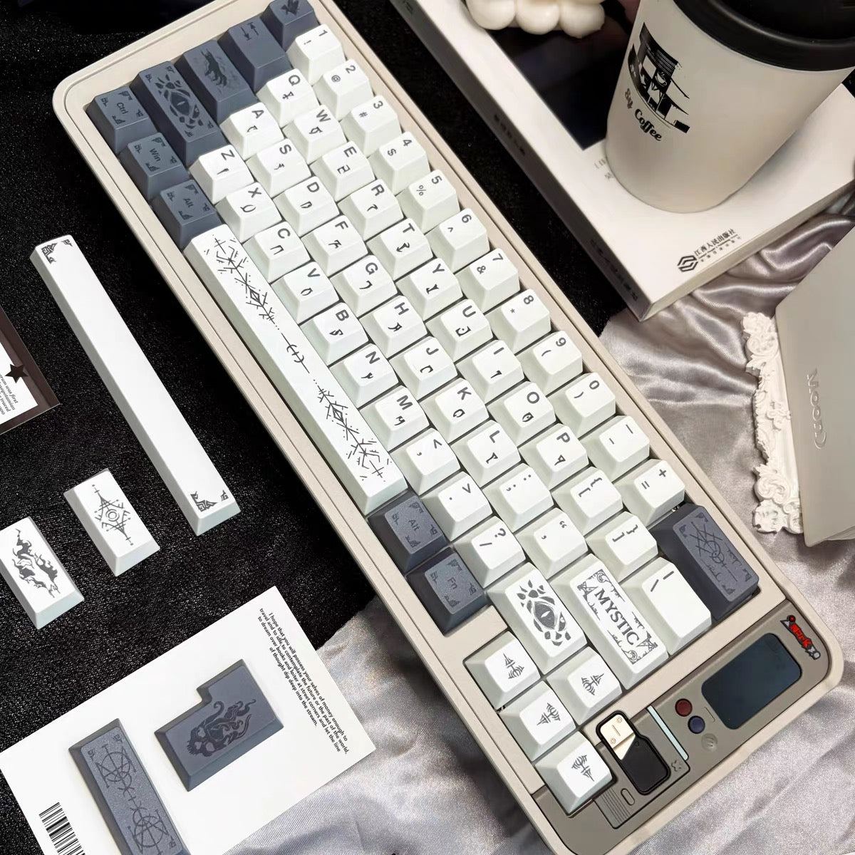 YMDK 143 key Occult Mysticism Theme Keycaps PBT Cherry Profile Five-sided Dye Sub Custom Keycap for 61/68/75/87/98/104/108 MX Mechanical Keyboard