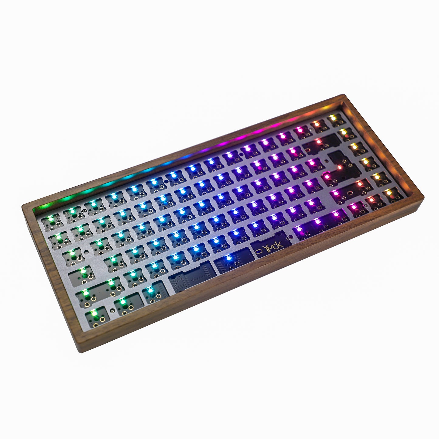 YMD75% YMD84 Wood RGB Kit(ANSI or ISO Layout North Facing VIA VIAL Fully Programmable)