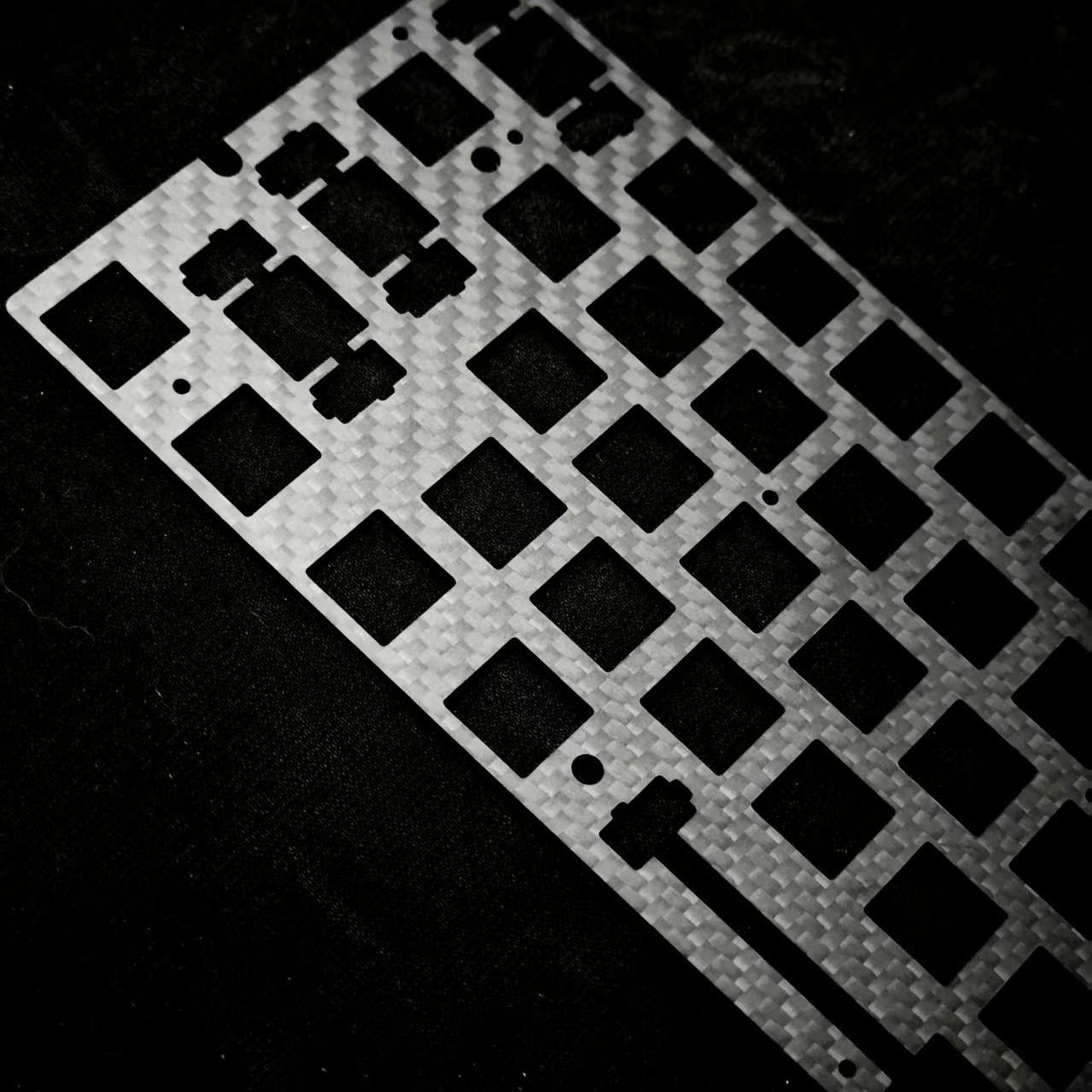 YMDK 60% Layout Switch Plate, Immersion Gold FR4 / Carbon Fiber Keyboard Positioning Plate Compatible with Wooting 60HE Mechanical Keyboard